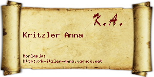 Kritzler Anna névjegykártya