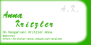 anna kritzler business card